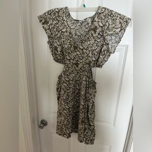 Rails Nyla cutout Olive and Cream dress